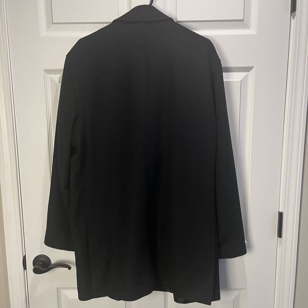 Bachrach Coat Mens Large Black 100% Wool Cashmere Blend Overcoat Jacket - Picture 4 of 14